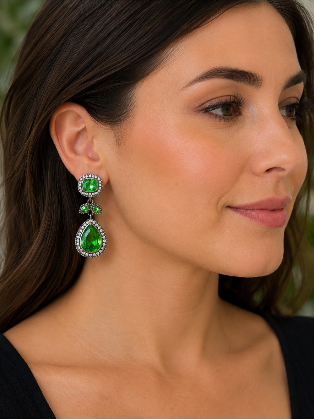 Retired Brighton Pear Shaped Swarovski Crystal Clip On Earrings